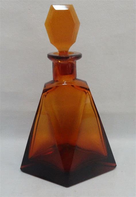 Moser Amber Decanter Perfume Bottles Colored Vases Glass Art