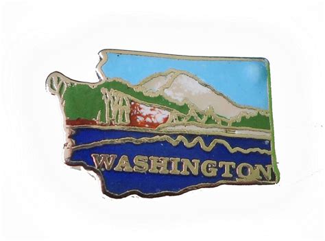 Washington State Vintage Enamel Pin Lapel Badge T Mafco Etsy