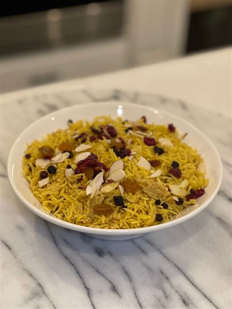 Basmati Rice Pilaf With Dried Fruit And Almond Slices