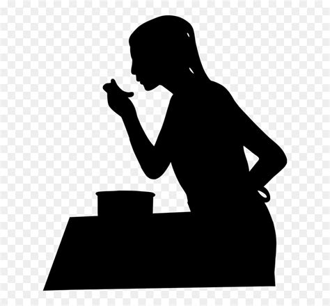 Woman Cooking Silhouette Hd Png Download Vhv