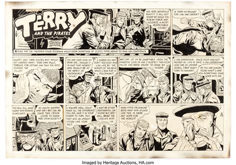 George Wunder Terry And The Pirates Sunday Comic Strip Original Art