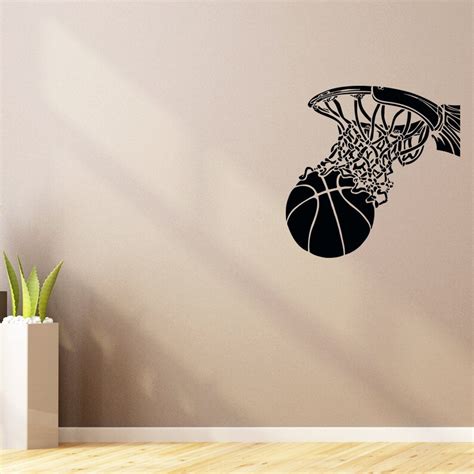 Basketball Hoop Sport Wall Decal Vinyl Sticker Ball Game Gym Etsy