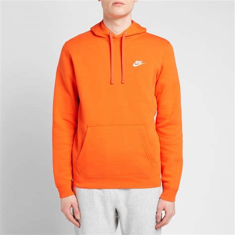 Nike Fleece Club Pullover Hoody In Orange For Men Lyst