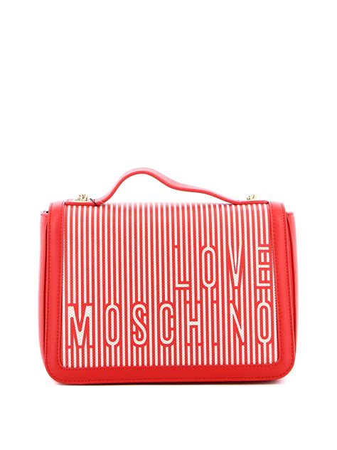 Love Moschino Faux Leather And Canvas Shoulder Bag Shoulder Bags