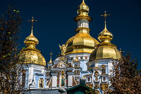 St Michaels Golden Domed Monastery Kyiv Pediment And Domes A Photo