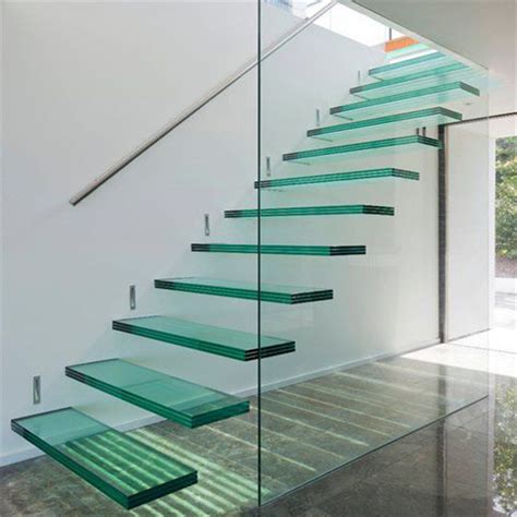 China Interior Modern Floating Staircase Tempered Glass Stair With Glass Railing Design China