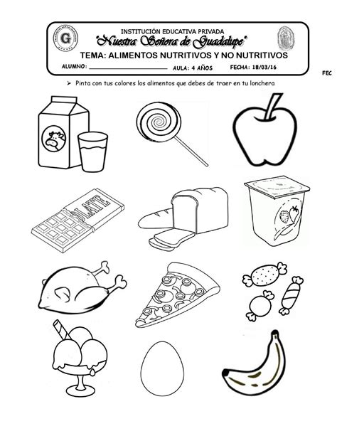 Dibujos De Alimentos Para Colorear Saludables Nutritivos Y Ricos 4df