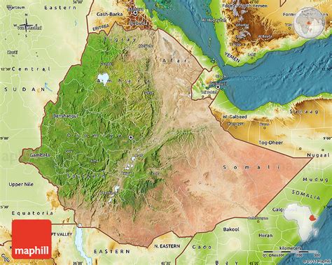 Satellite Map Of Ethiopia Physical Outside Satellite Sea