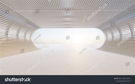 Futuristic Interior Background Arch Tunnel 3d Stock Illustration