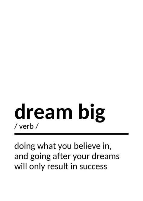 Motivational Dream Big Quote Poster In 2021 Dream Big