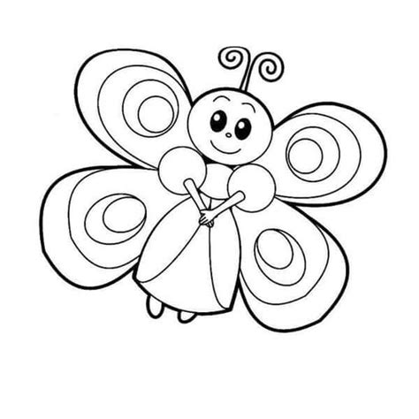 Princesa Mariposa Sonriendo Para Colorear Imprimir E Dibujar