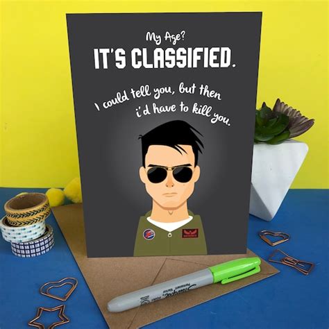 Top Gun Birthday Card For Boyfriend Funny Birthday Card Top Etsy