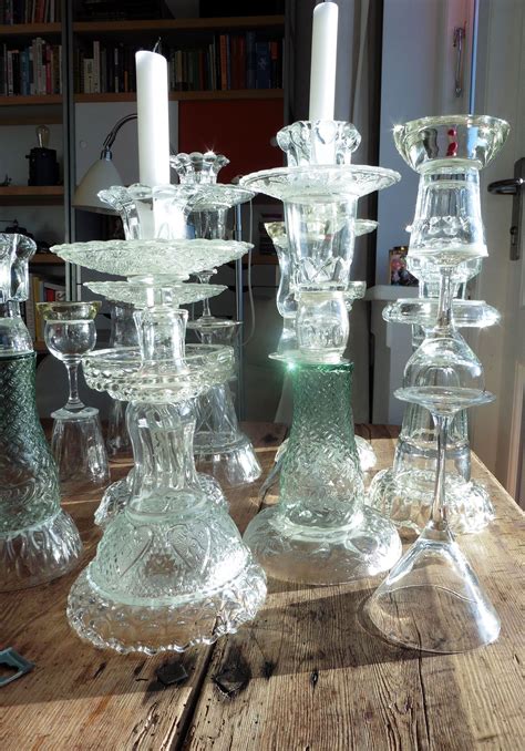 Upcycled Candle Holders Created From Old Wine Glasses Ashtrays And