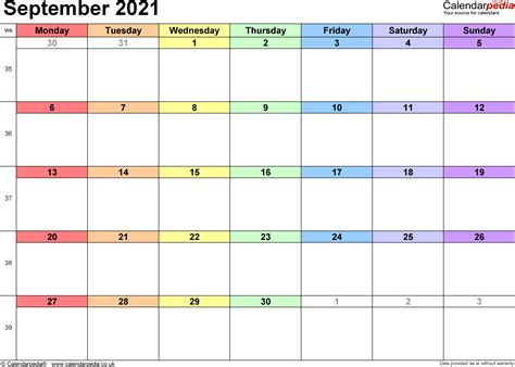 Calendar September 2021 Uk Bank Holidays Excelpdfword Templates