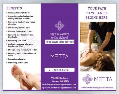 Bold Modern Marketing Brochure Design For Metta Massage Of Denver By