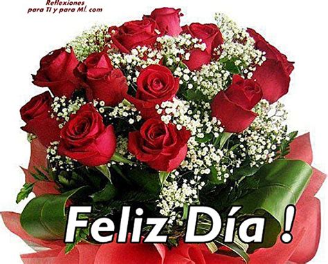 Buenos Deseos Para Ti Y Para MÍ Feliz Día Ramo De Rosas Rojas Para Ti