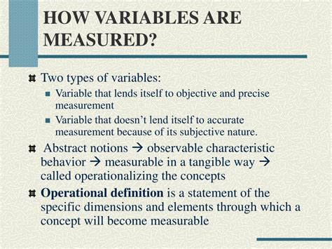 Ppt Measurement Of Variables Operational Definition And Scales