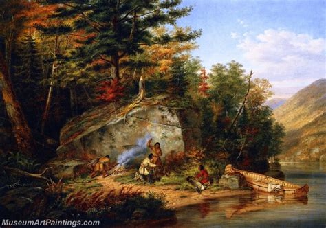 Chippewa Indians At Lake Huron Painting