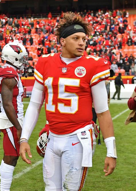 Quarterback Patrick Mahomes Of The Kansas City Chiefs Looks On After