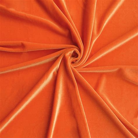Medici Stretch Velvet Fabric Orange 25 yard bolt - Fabric Direct