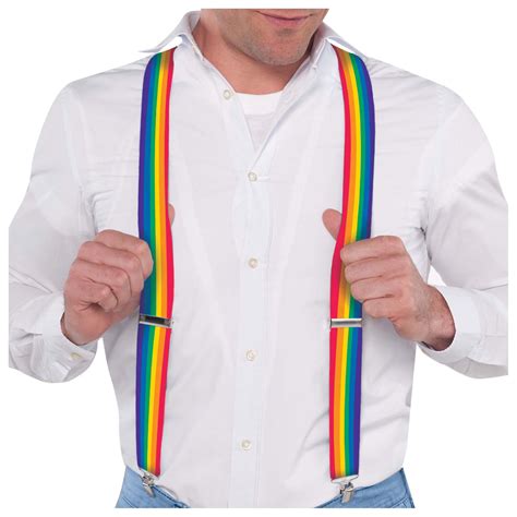 Rainbow Suspenders 1ct Litins Party Value