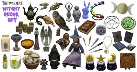 Ts4 Cc Finds — Tinywardens Witchy Decor Set Here It Is A Deco