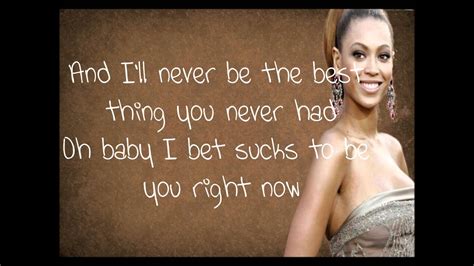 Beyonce Best Thing I Never Had Lyrics On Screen Youtube