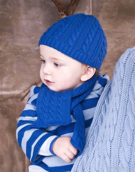 Baby Boy In Blue Woolen Dress