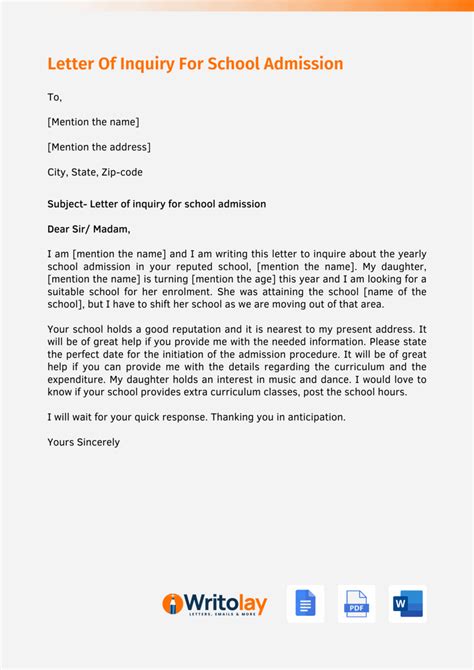 💄 School Admission Letter Format Letter Of Admission Template 2022 11 14