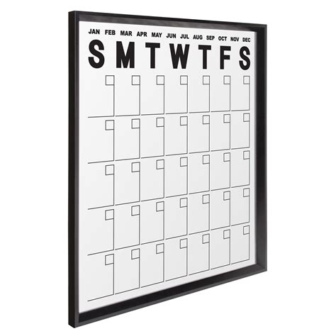 Kate And Laurel Calter Framed Erasable Acrylic Monthly Wall Calendar