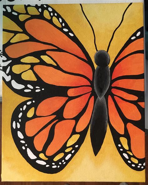 Monarch Butterfly Acrylic Canvas Butterfly Painting Jantonio Ferreira
