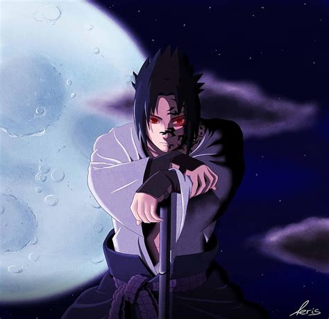 Uchiha Sasuke Shinobi Sasuke Nubes Naruto Shippuden Armas Luna