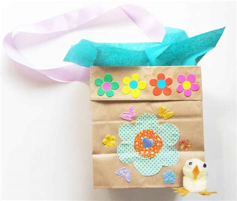 Easy Paper Bag Easter Basket Green Kid Crafts Homemade Easter