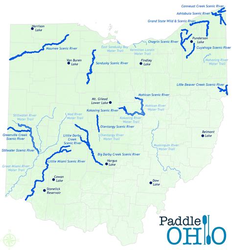 General Map Of Ohio Waterways Eligible For Paddle Ohio Sea Kayaking