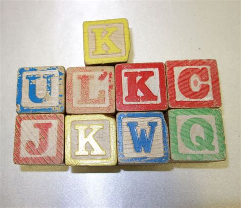 40 Vintage Assorted Wooden Abc Blocks From Vintagevault On Ruby Lane