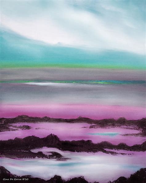 Lava Rock Sunset In Blue And Purple 2 Painting By Gina De Gorna Pixels