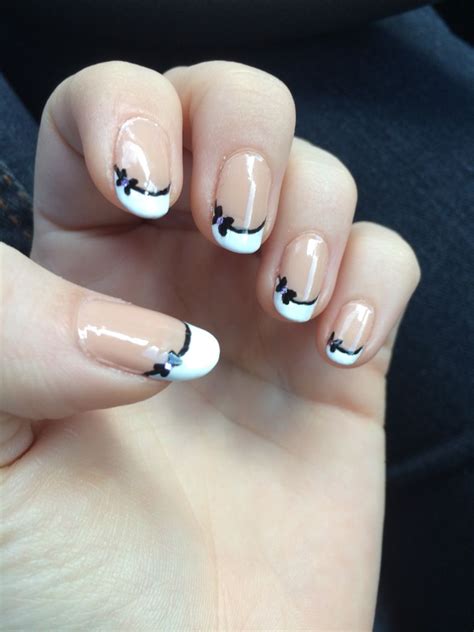 Nail Art French Tip With Bow Daily Nail Art And Design
