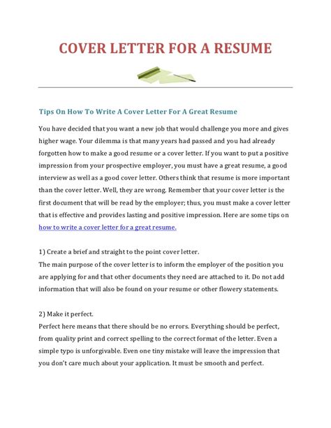 Writing a good cover letter (4 steps). How To Write A Cover Letter For A Resume