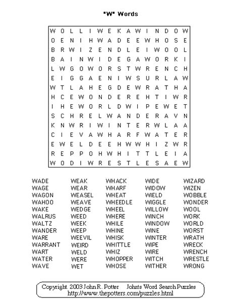 Johns Word Search Puzzles W Words