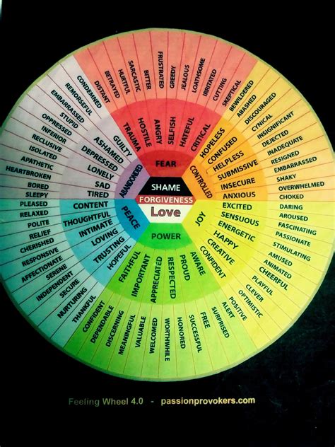 Emotion Color Wheel My Therapist Gave Me This As A Visual Aid It