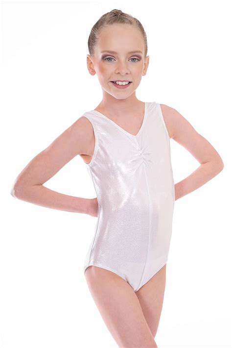 Buy Gymnastics Leotard For Girls Shiny Metallic Sleeveless By Vincenza