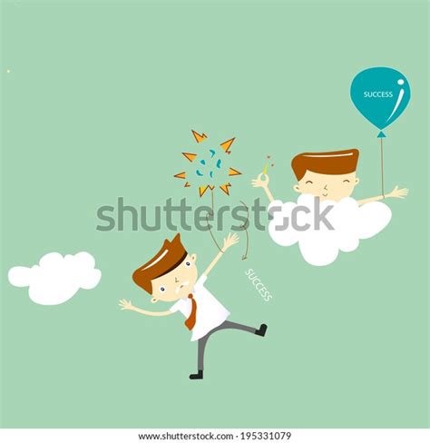 Vector Illustration Cartoon Characters Envious Success Stock Vector