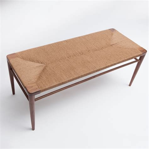 Woven Rush Bench On Suite Ny Furniture Bench Furniture Furniture Design