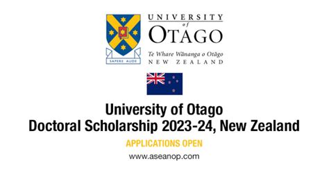 University Of Otago Doctoral Scholarship 2023 24 New Zealand Asean