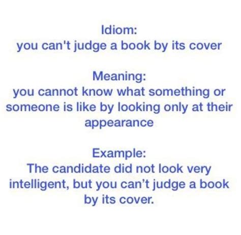 You can t judge a book by its cover Expressões idiomáticas Expressão idiomática Expressões