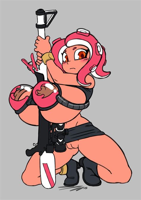 rule 34 agent 8 splatoon angstrom areolae big breasts blush breasts female grey background