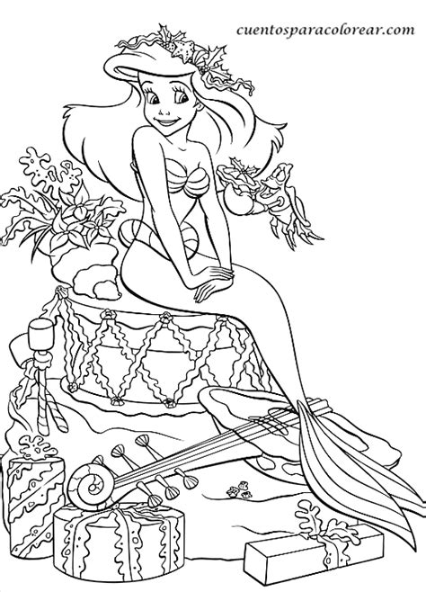 Dibujos Para Colorear La Sirenita Princesa
