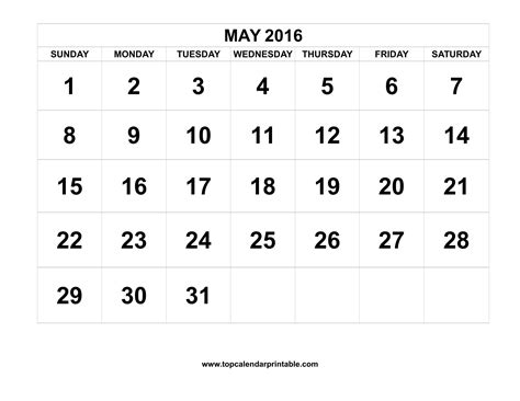 May 2016 Calendar Printable August Calendar Printable Calendar 2016