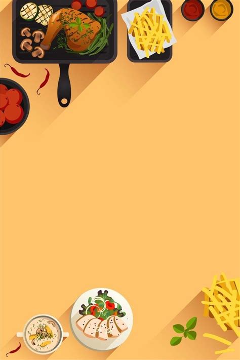 Simple Flat Hand Painted Posters Of Fast Food Restaurants Vector