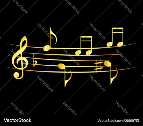 Abstract Music Notes Design Music Notes Gold Vector Image